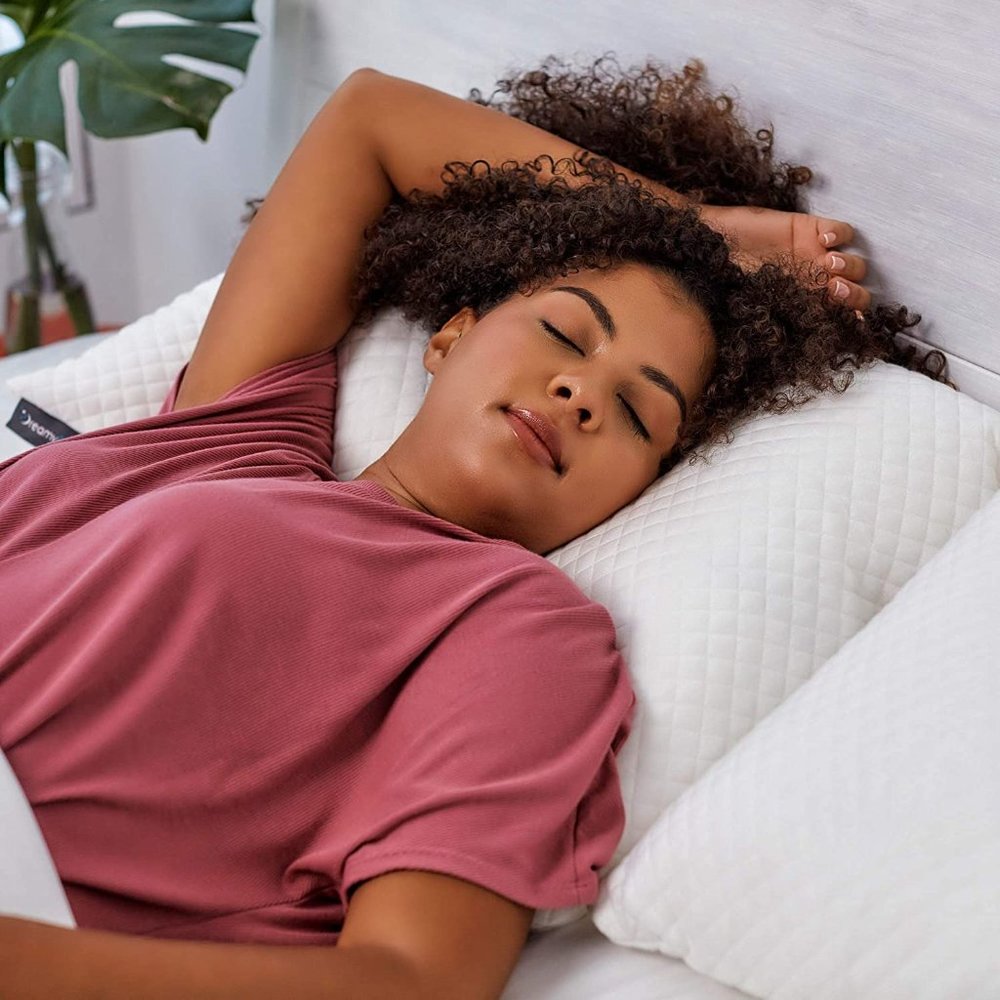 New DreamyBlue Premium Pillow for Sleeping - Shredded Memory Foam Fill [Adjustab - Picture 4 of 6